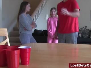 A inviting Game of Strip Pong Turns Hardcore Fast: Blowjob dirty movie feat. Aften Opal by Lost Bets Games