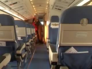 Perfect air hostess getting fucked by lucky pilot