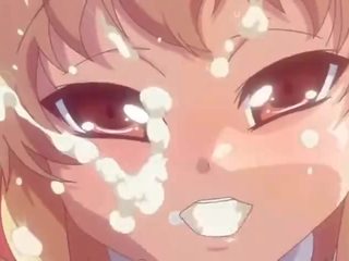 Teen anime babe gives blowjob