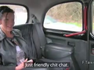 Busty British seductress Gives Titsjob In Fake Taxi